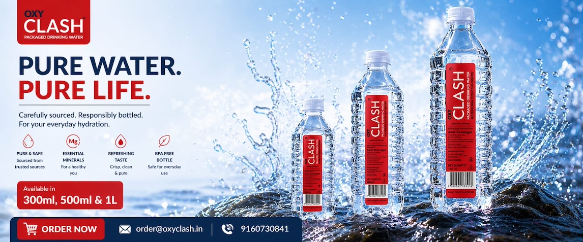 Oxy Clash — Pure Water. Pure Life. Available in 300ml, 500ml & 1L
